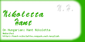 nikoletta hant business card